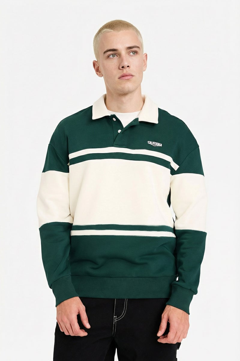 DeFacto Green Man Boxy Fit Long Sleeve Sweatshirt Casual - Image 1